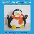 Venta al por mayor lindo pingüino en forma de azúcar de cerámica y crema conjunto con cuchara